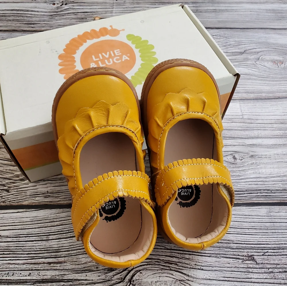 Livie and Luca Ruche Mary Jane Shoes Butterscotch NIB - Picture 5 of 12